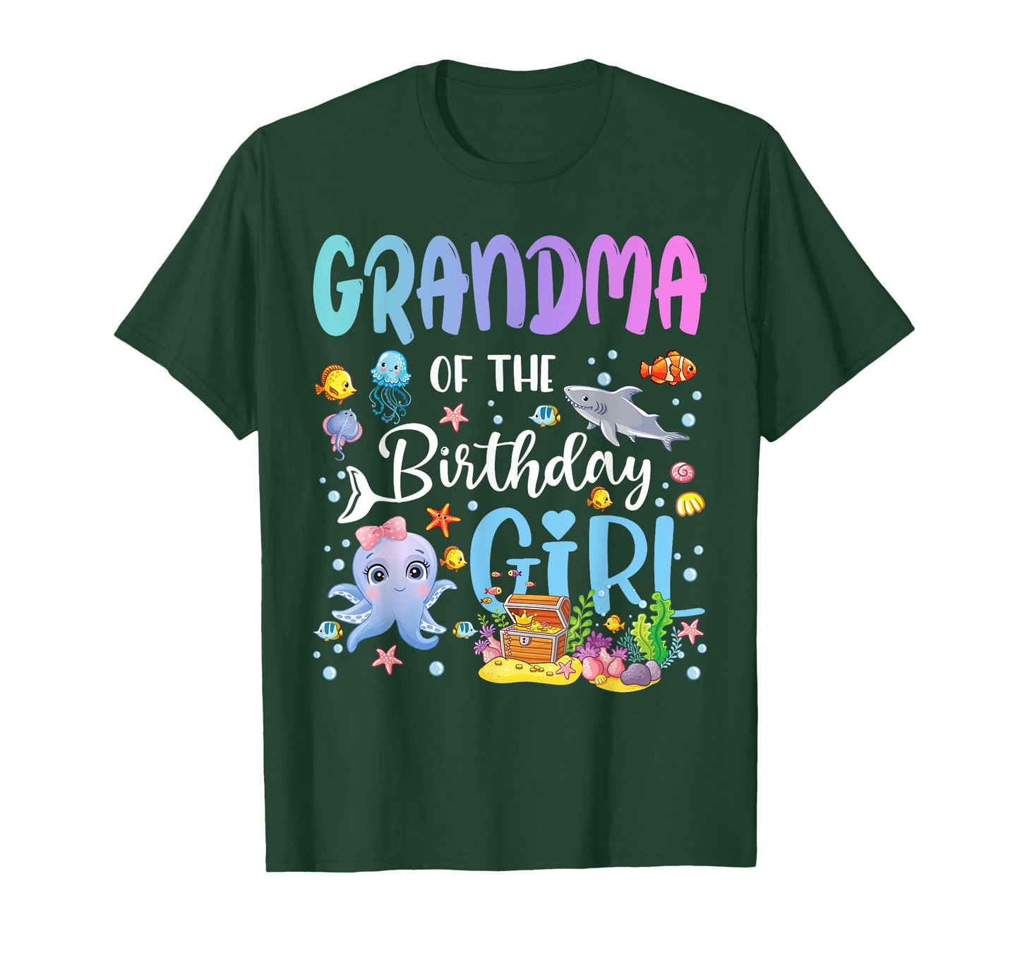 Grandma of The Birthday Girl Sea Fish Ocean Aquarium T-Shirt
