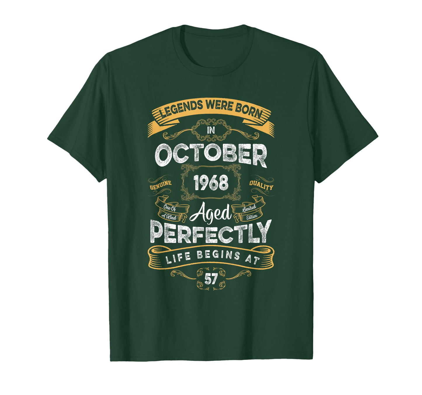 Vintage 57th Birthday Legends were Born in October 1968 T-Shirt