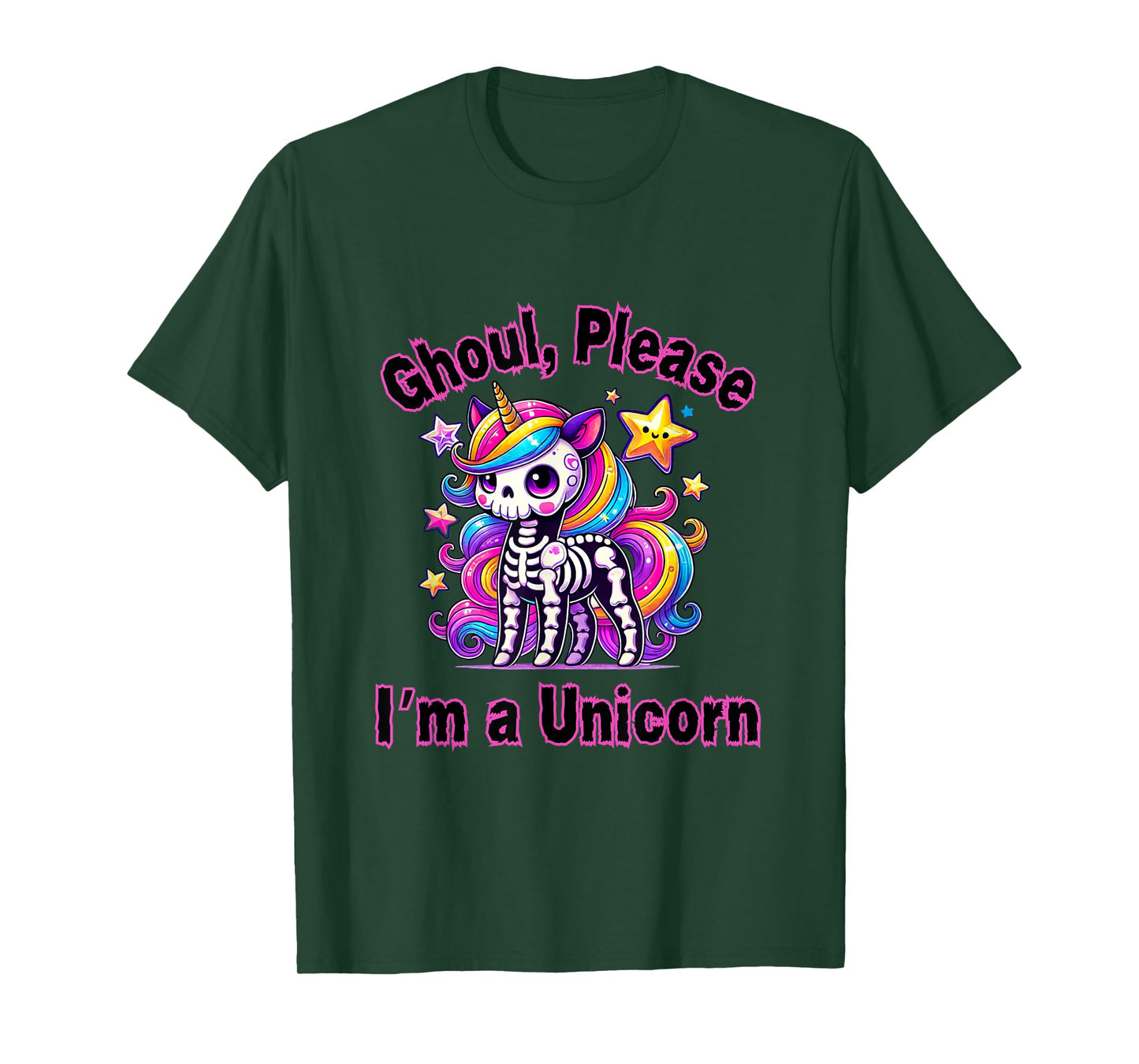 Cute Ghoul Please I'm a Unicorn Spooky Glam Halloween T-Shirt