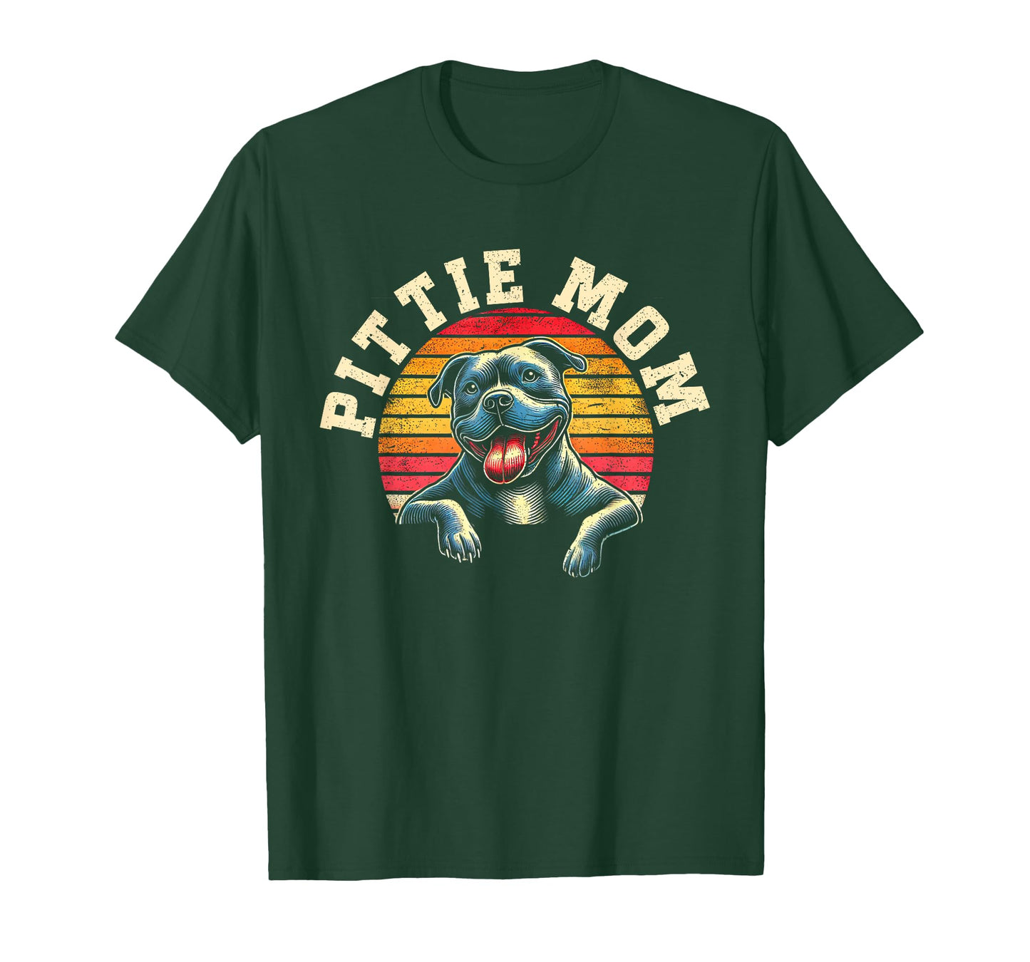 Pittie Mom Retro Dog Lover Pitbull Mama Pitbull Lovers T-Shirt