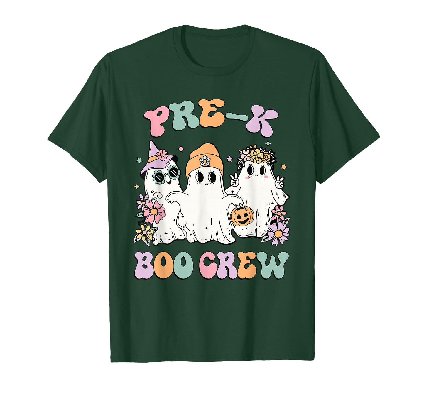 Teacher Boo Crew Pre K Cute Ghost Halloween Costume T-Shirt
