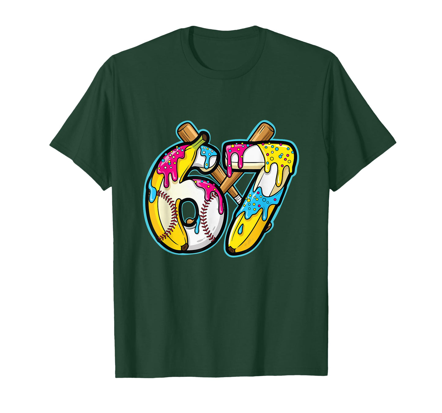 Funny Banana 67 Ice Cream Drip Meme Six Seven Gen Alpha Art T-Shirt