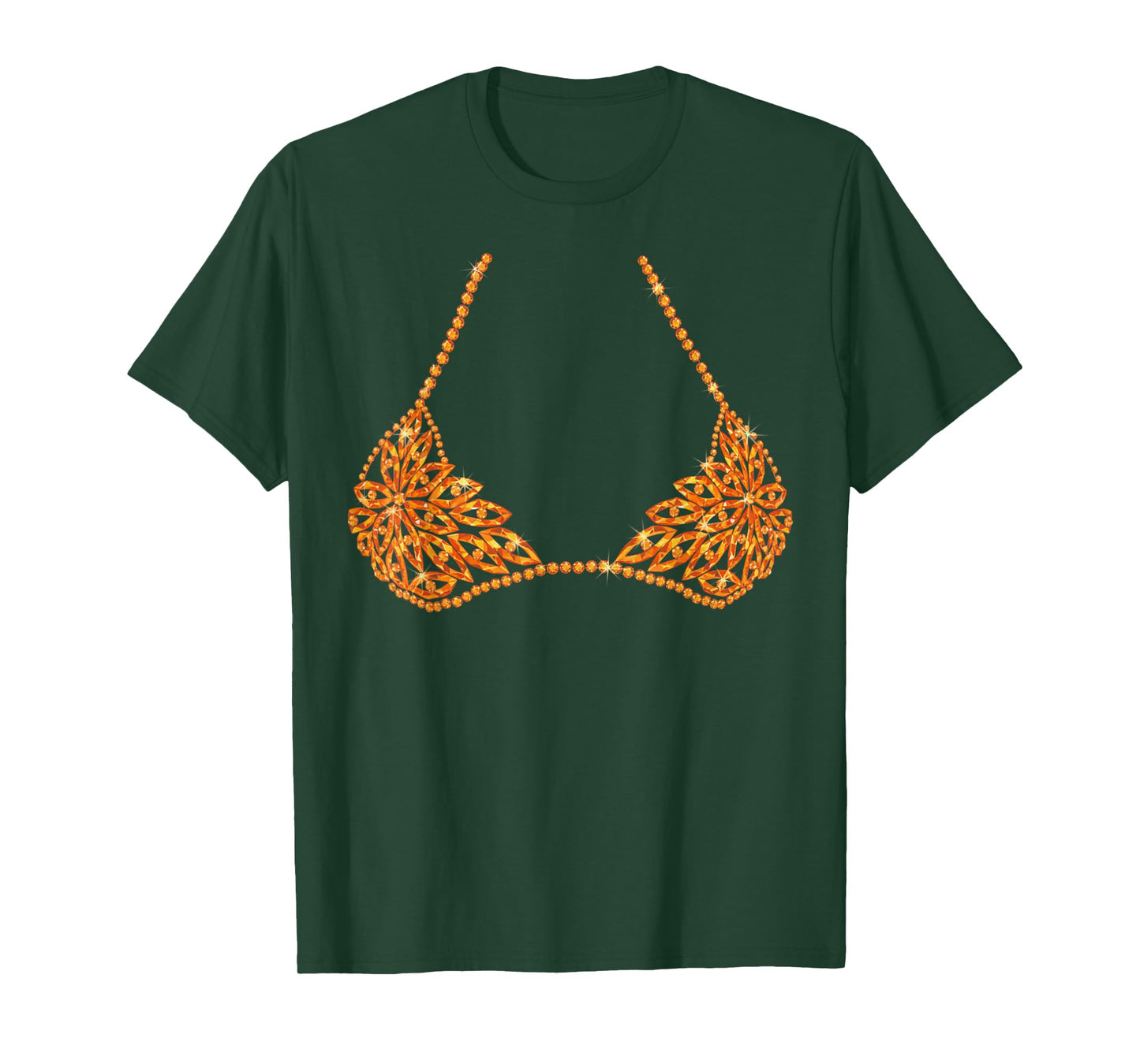 Halloween Orange Bra Design Costume Show Girls Cat Lover T-Shirt