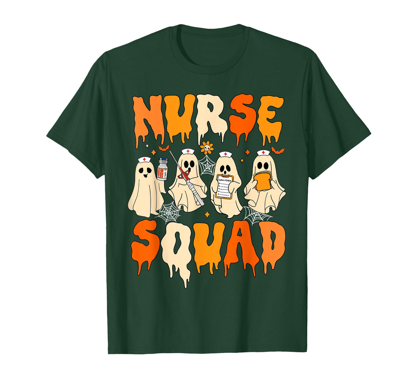 Nurse Squad Funny Ghost Halloween Nursing ER RN ICU ED Nurse T-Shirt