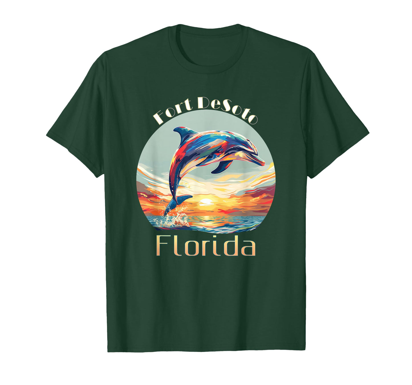 Fort DeSoto Florida Summer Vacation Beach Dolphin T-Shirt