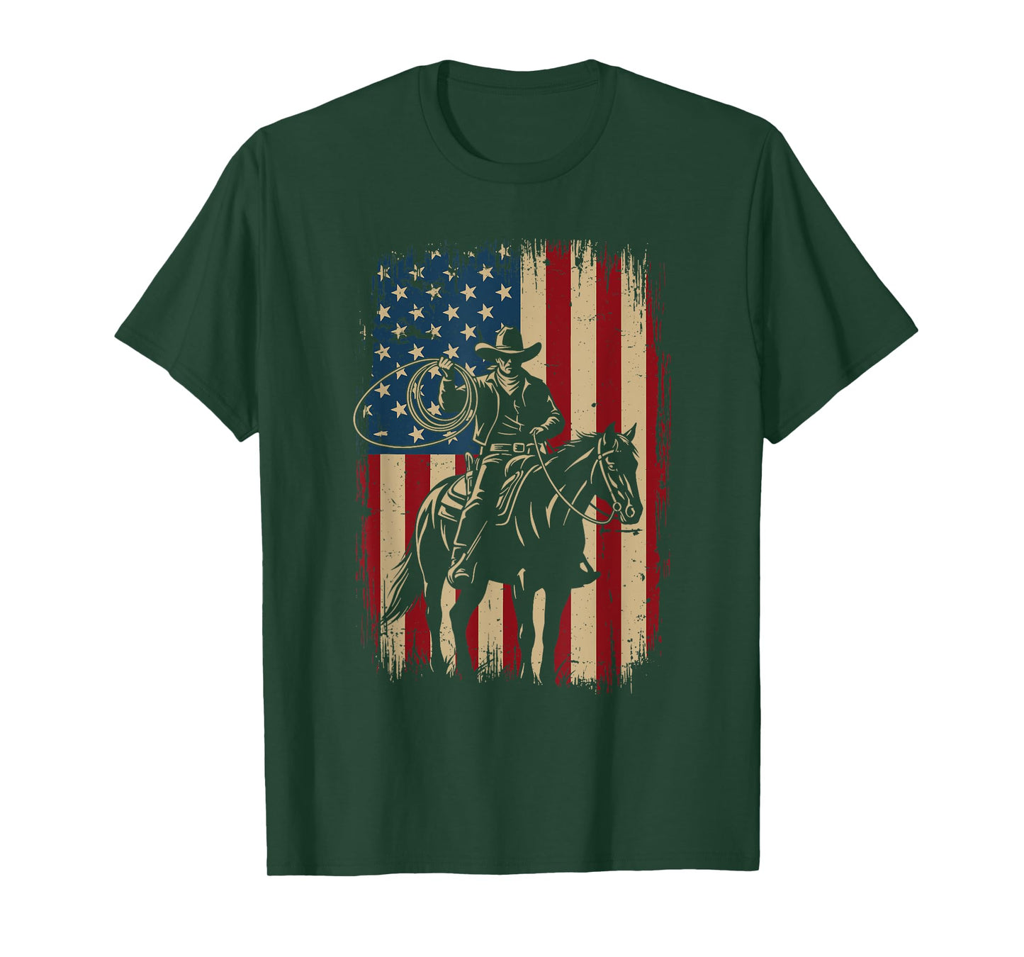 Patriotic Cowboy - Country Western Cowpoke Rancher T-Shirt