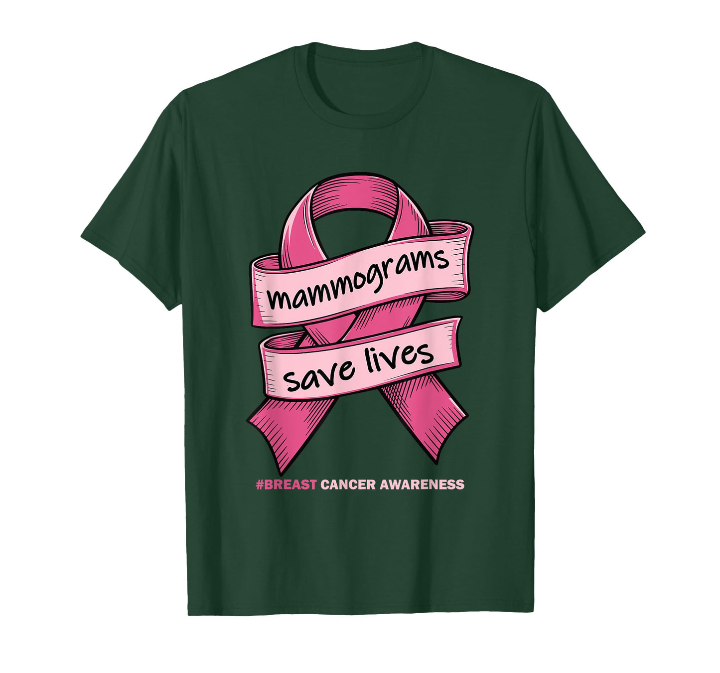 Mammogram Screenings Save Lives Pink Breast Cancer Awareness T-Shirt