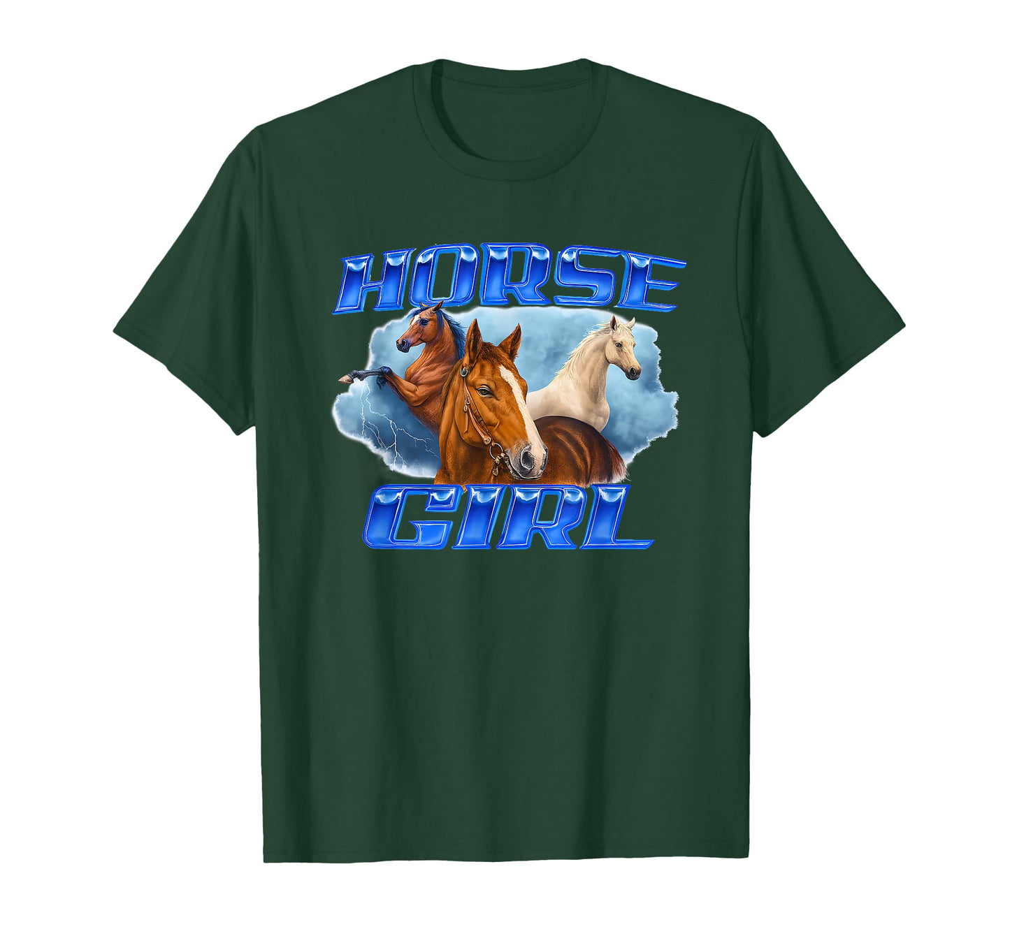 Horse Girl Lightning Funny for Men Women T-Shirt