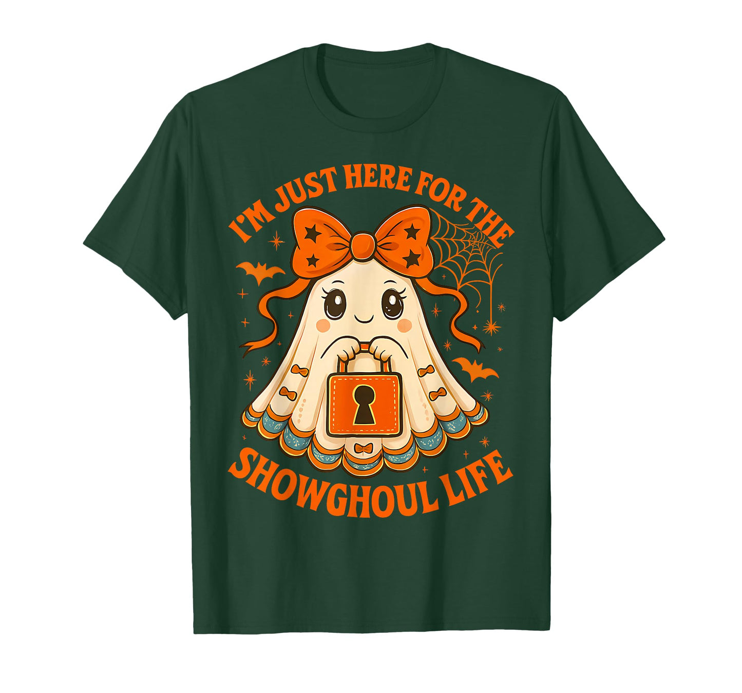 Halloween Showghoul Life Ghost Orange Bow Women Girl T-Shirt