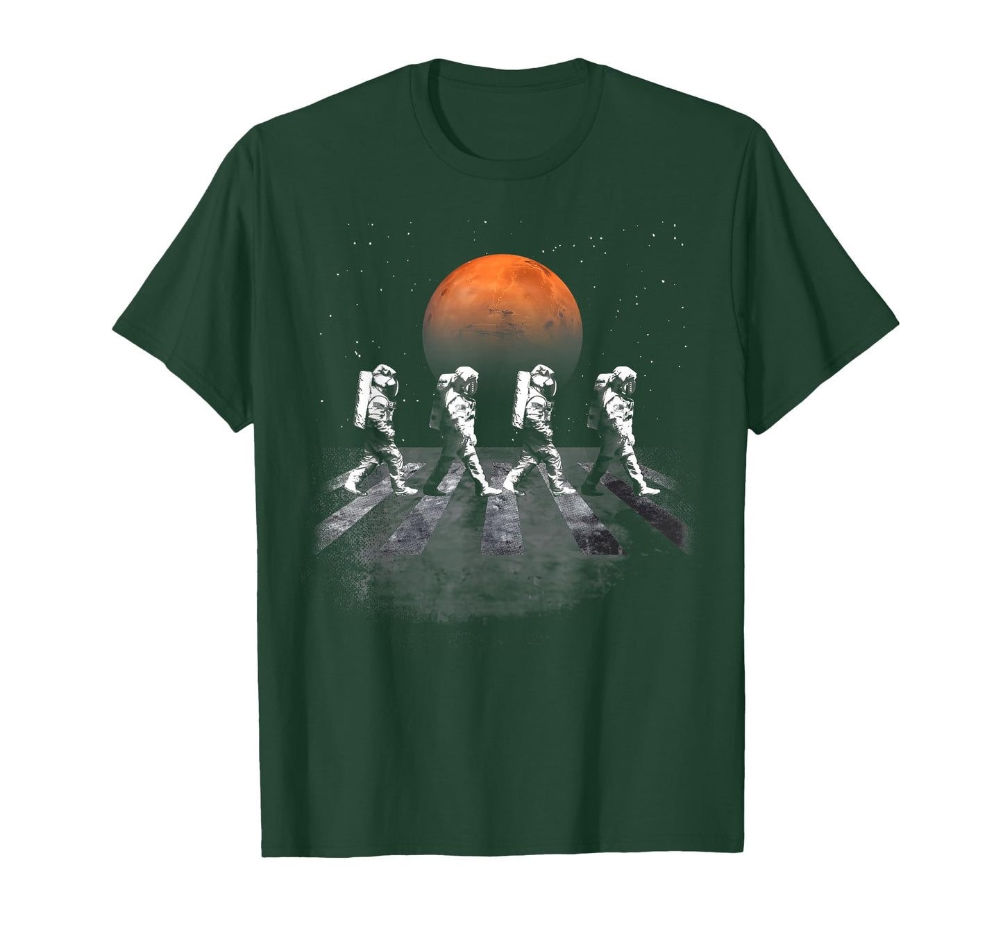 Astronauts In Walking In Space Occupy Mars Funny Men Women T-Shirt