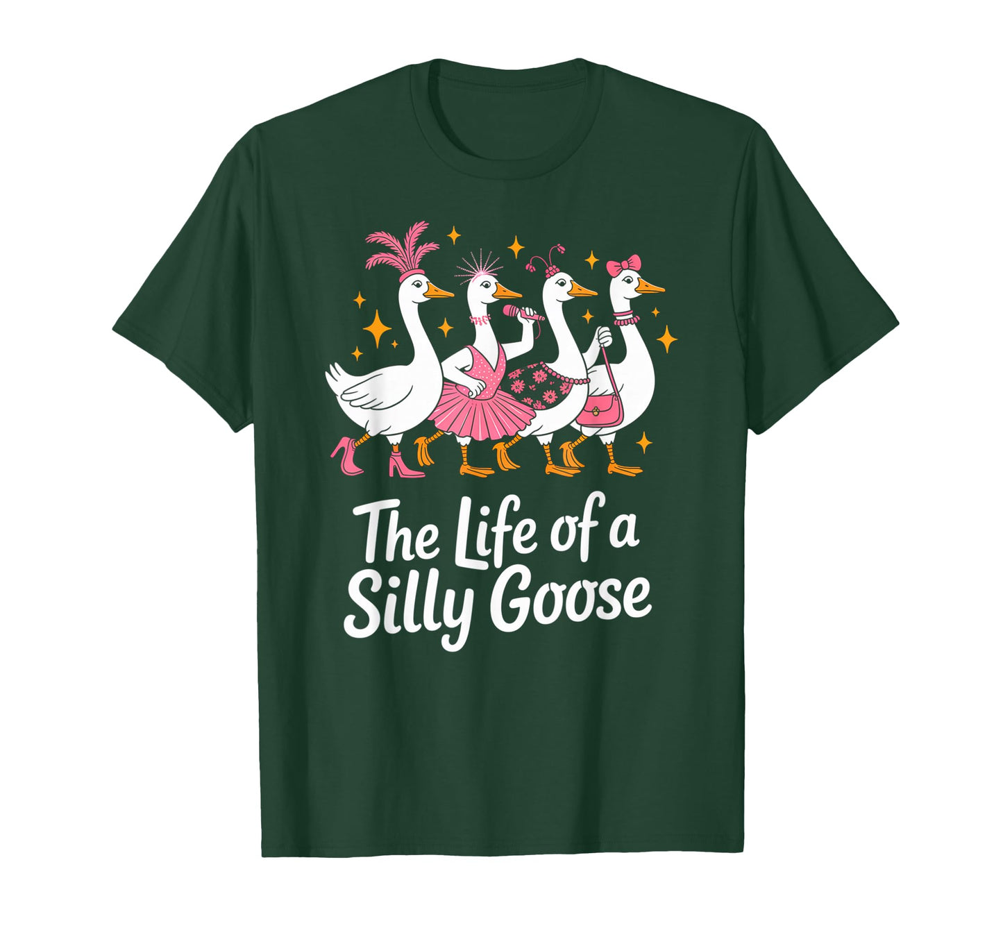 The Life of a Silly Goose Funny Trendy Meme Show Girl Design T-Shirt