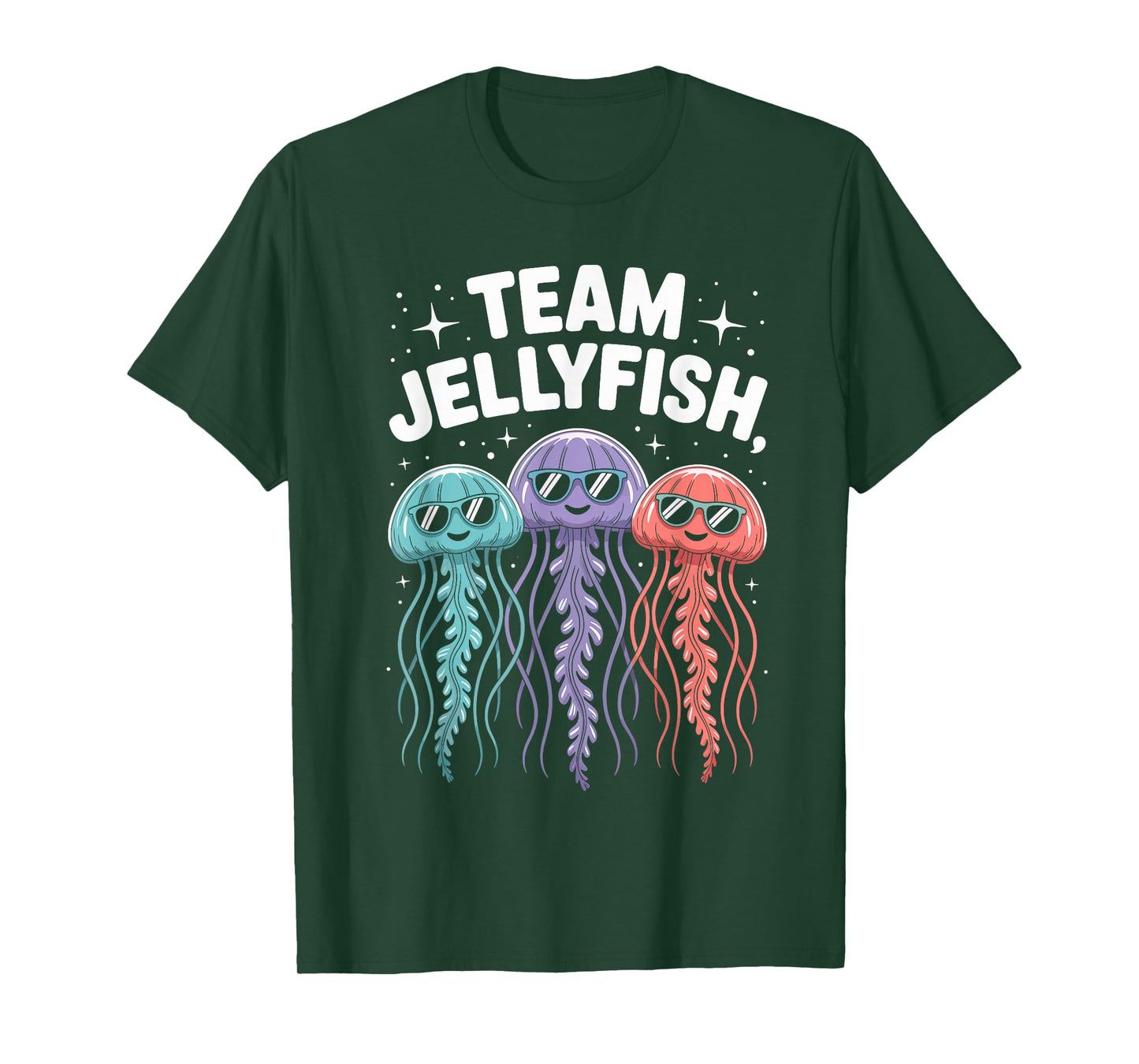 Jellyfish Team Funny Cartoon Ocean Birthday Party Style T-Shirt