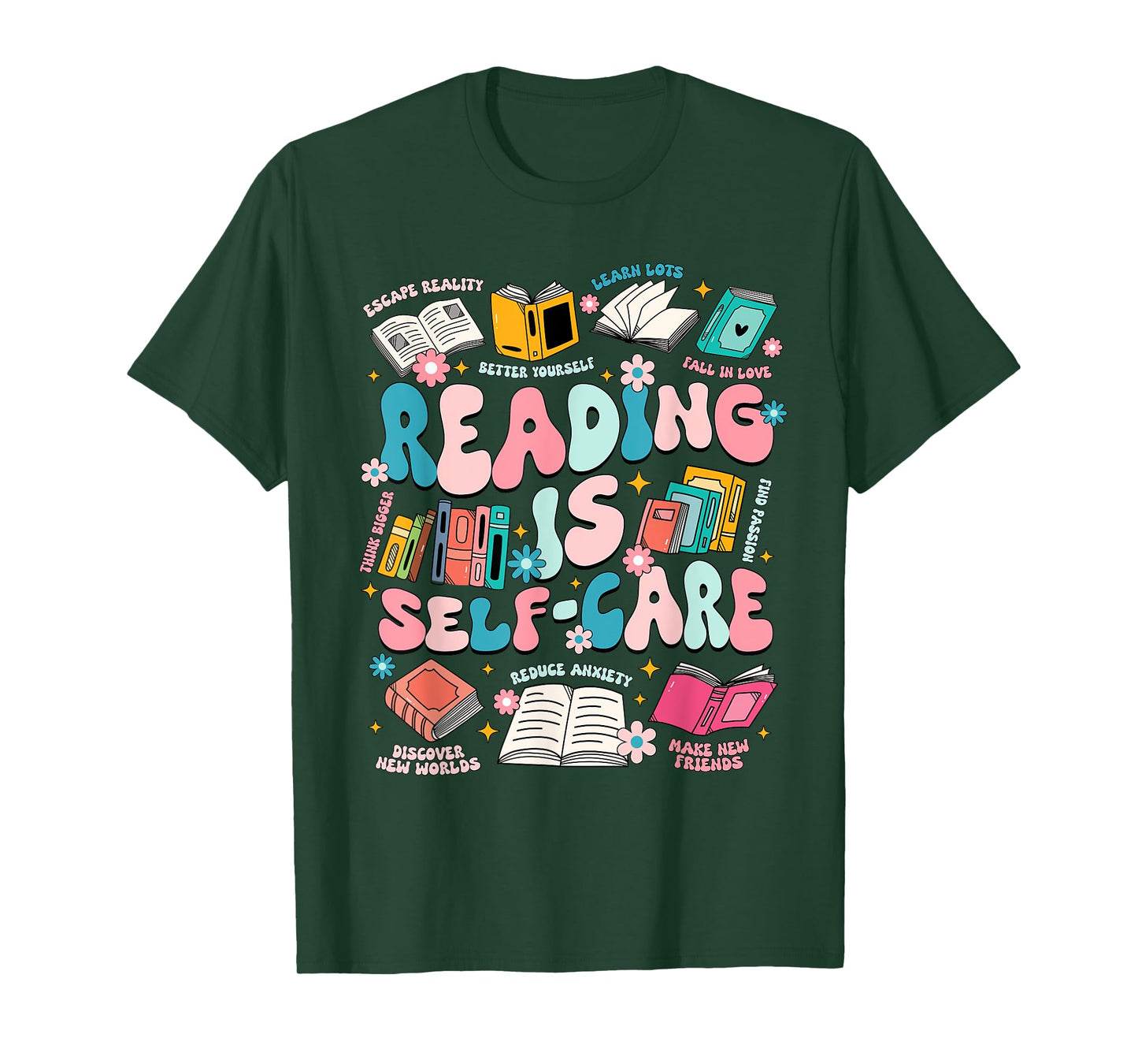 Reading Is Self-Care Book Lover Teacher Student Gift Men Women T-Shirt