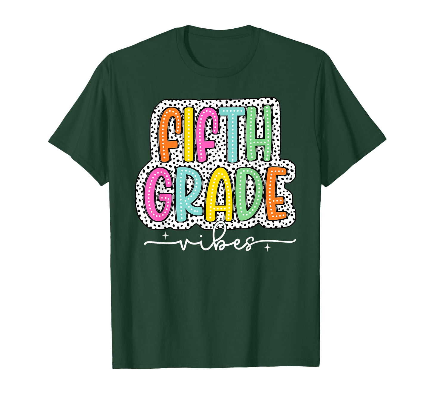 5th Fifth Grade Vibes Back to School Dalmatian Dots T-Shirt