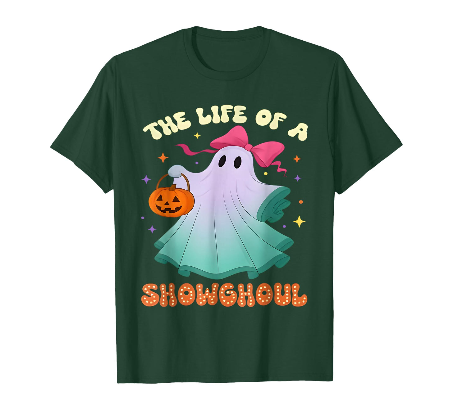 he Life of a Showghoul Retro Halloween Show Ghosts Girl T-Shirt