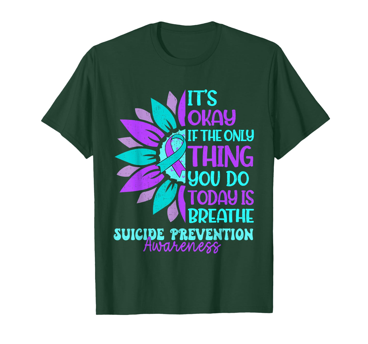 Vintage Sunflower Suicide Prevention Awareness Men Women T-Shirt