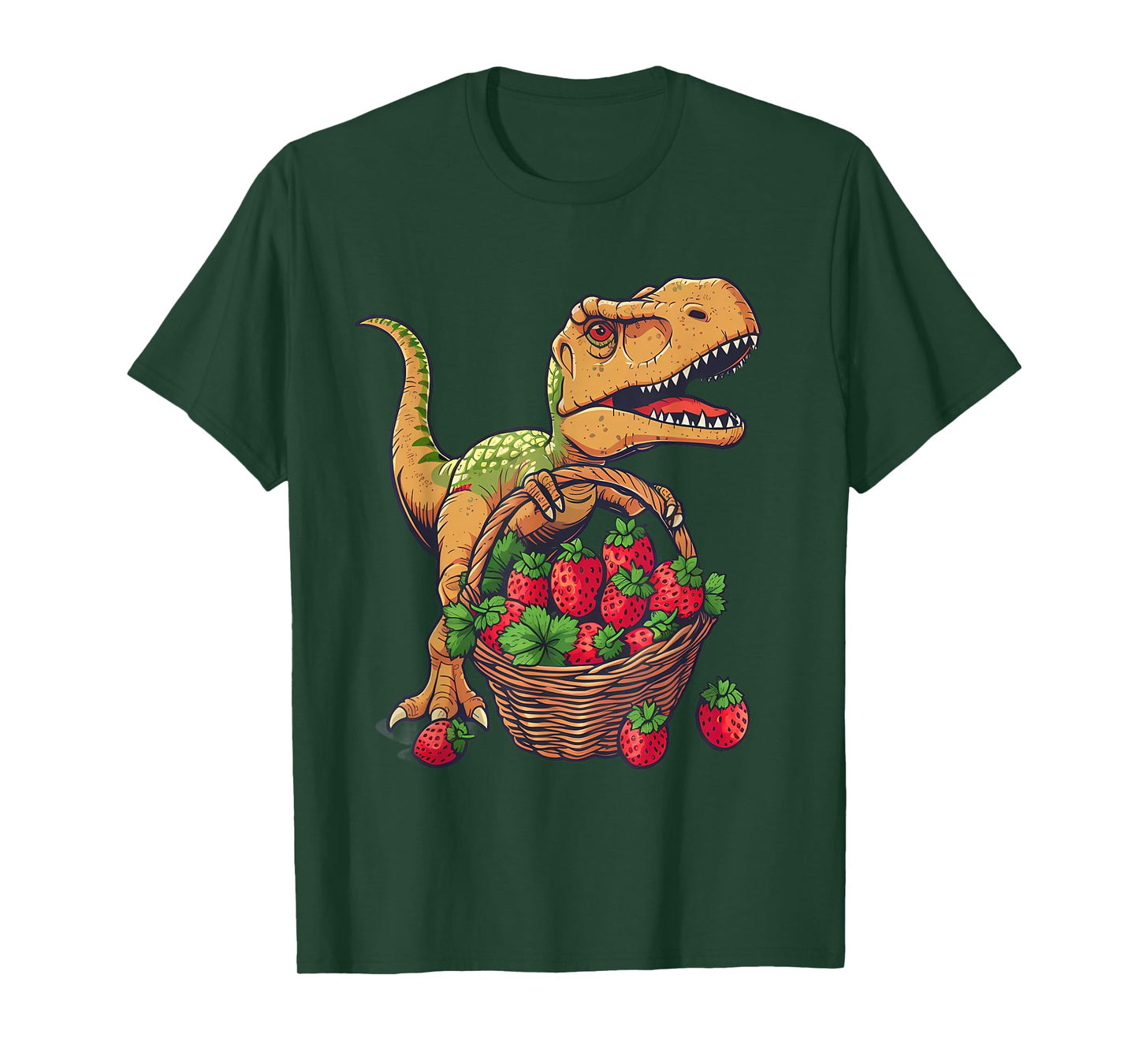 Strawberry Dinosaur Drawing Nature Strawberry Fruit Wildlife T-Shirt