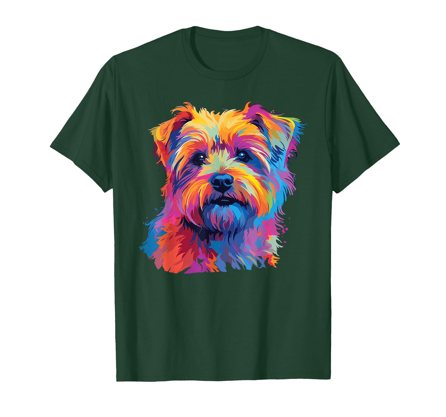 Retro Norfolk Terrier Dog Tees Unisex-Kids Multicolor Watercolor Graphic T-Shirt Small