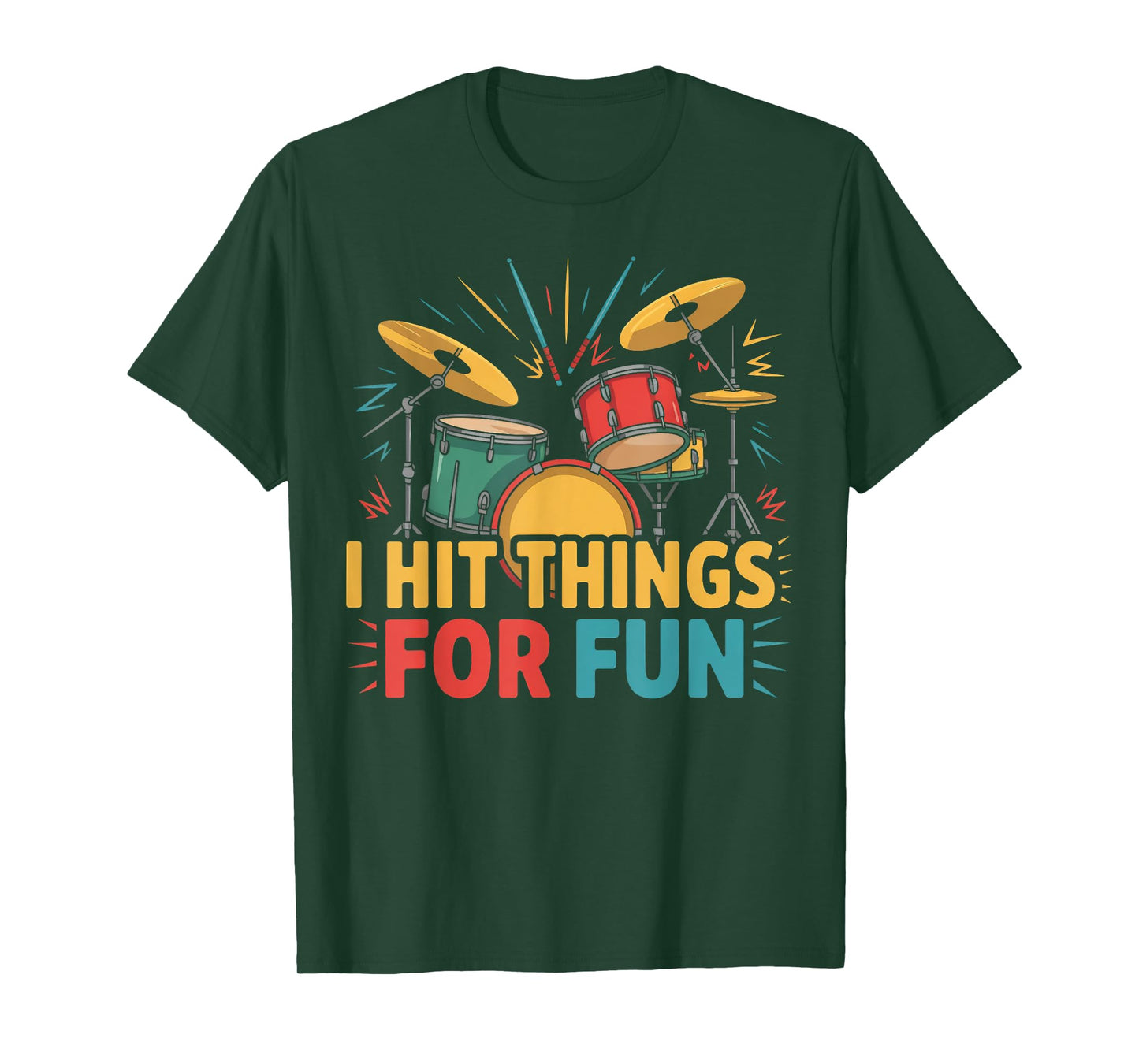 I Hit Things for Fun Funny Retro Drummer T-Shirt