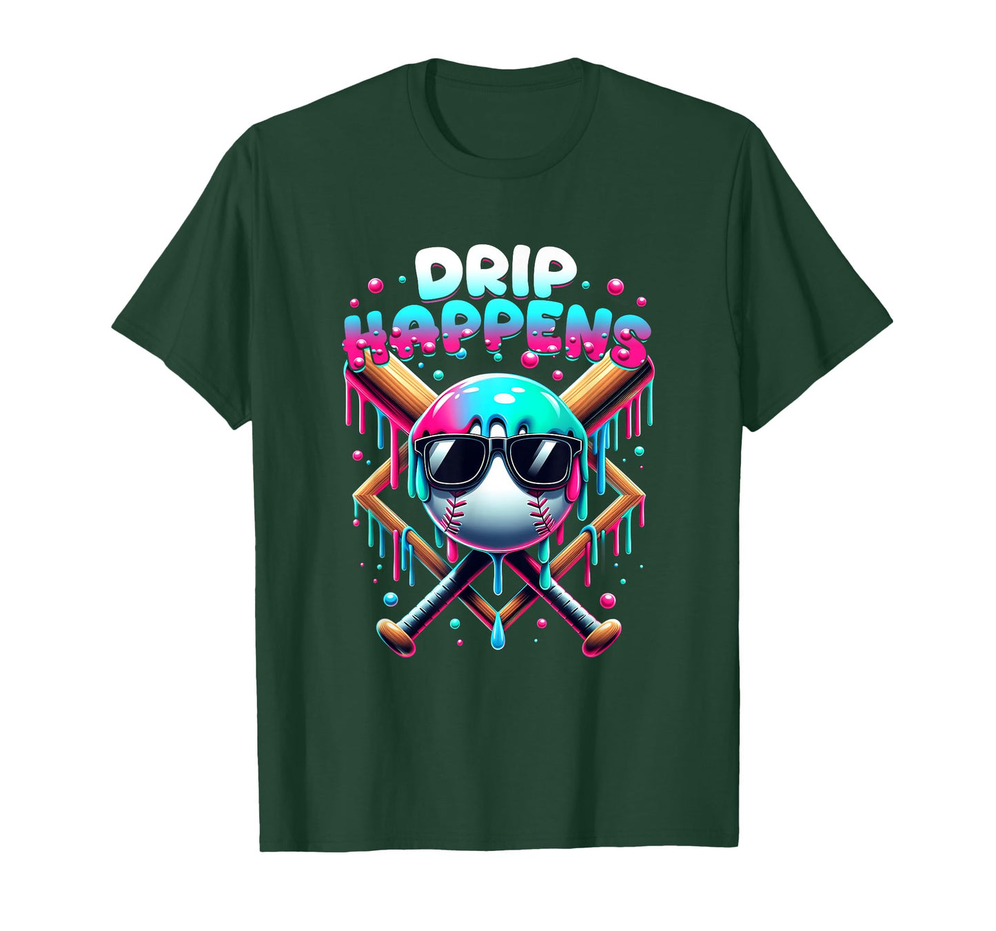 Baseball Lifestyle 101 Drip Happens Baseball Drip Icecream T-Shirt
