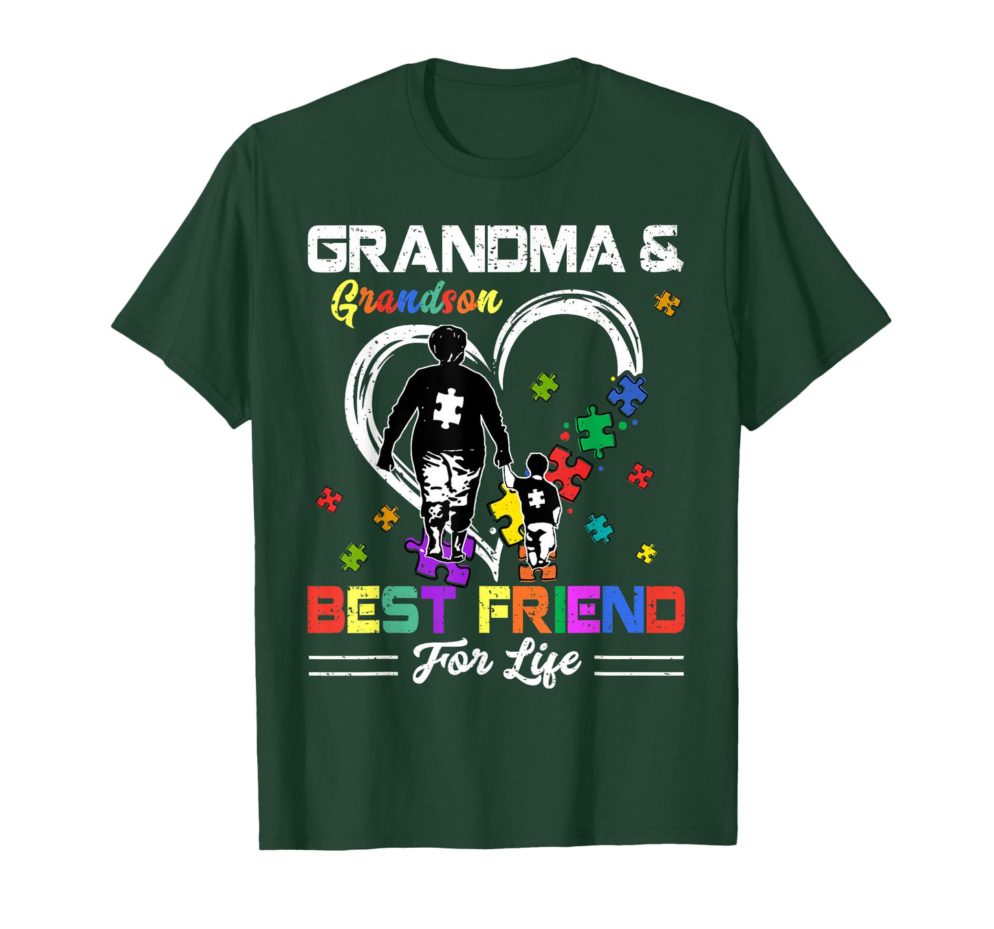 Grandma And Grandson Best Friend For Life Autism Awareness T-Shirt