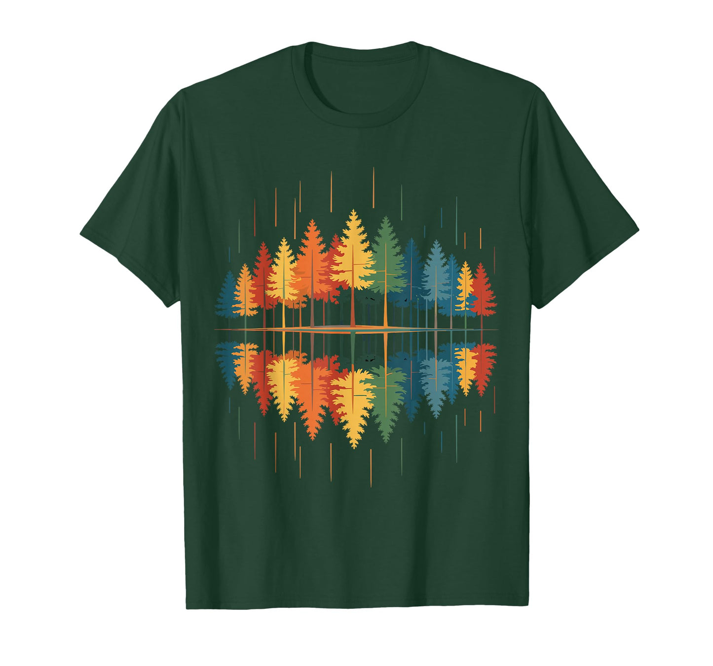 Wildlife Abstract Nature Reflection Trees Forest Autumn Fall T-Shirt