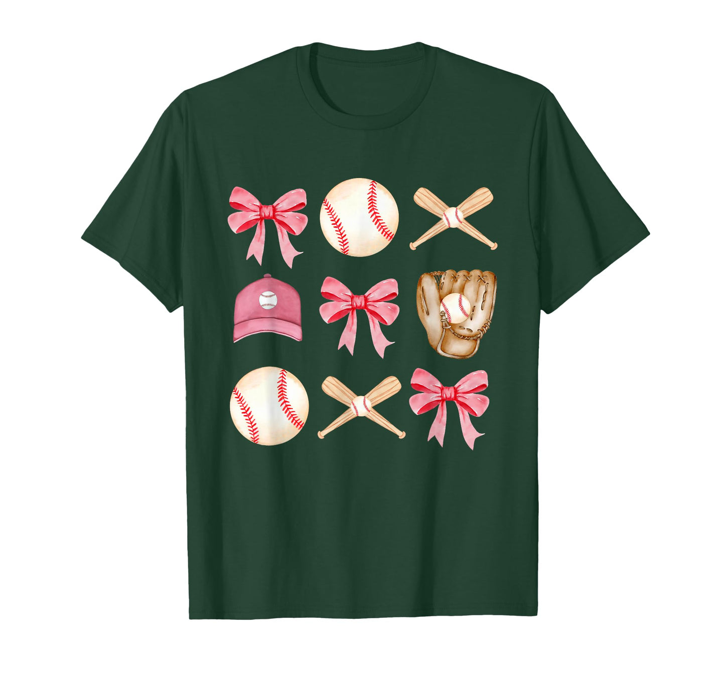 Baseball Mom Coquette Mothers Day Women Girls Baseball Mama T-Shirt