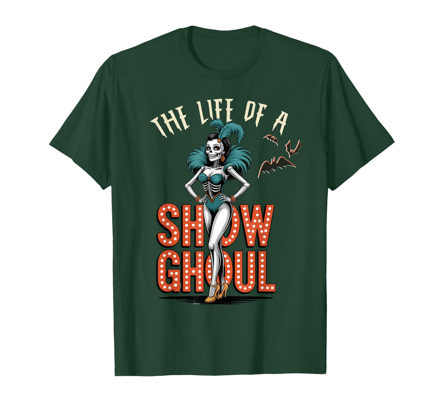 The Life of a Showghoul Vintage Halloween Show Ghosts Girl T-Shirt