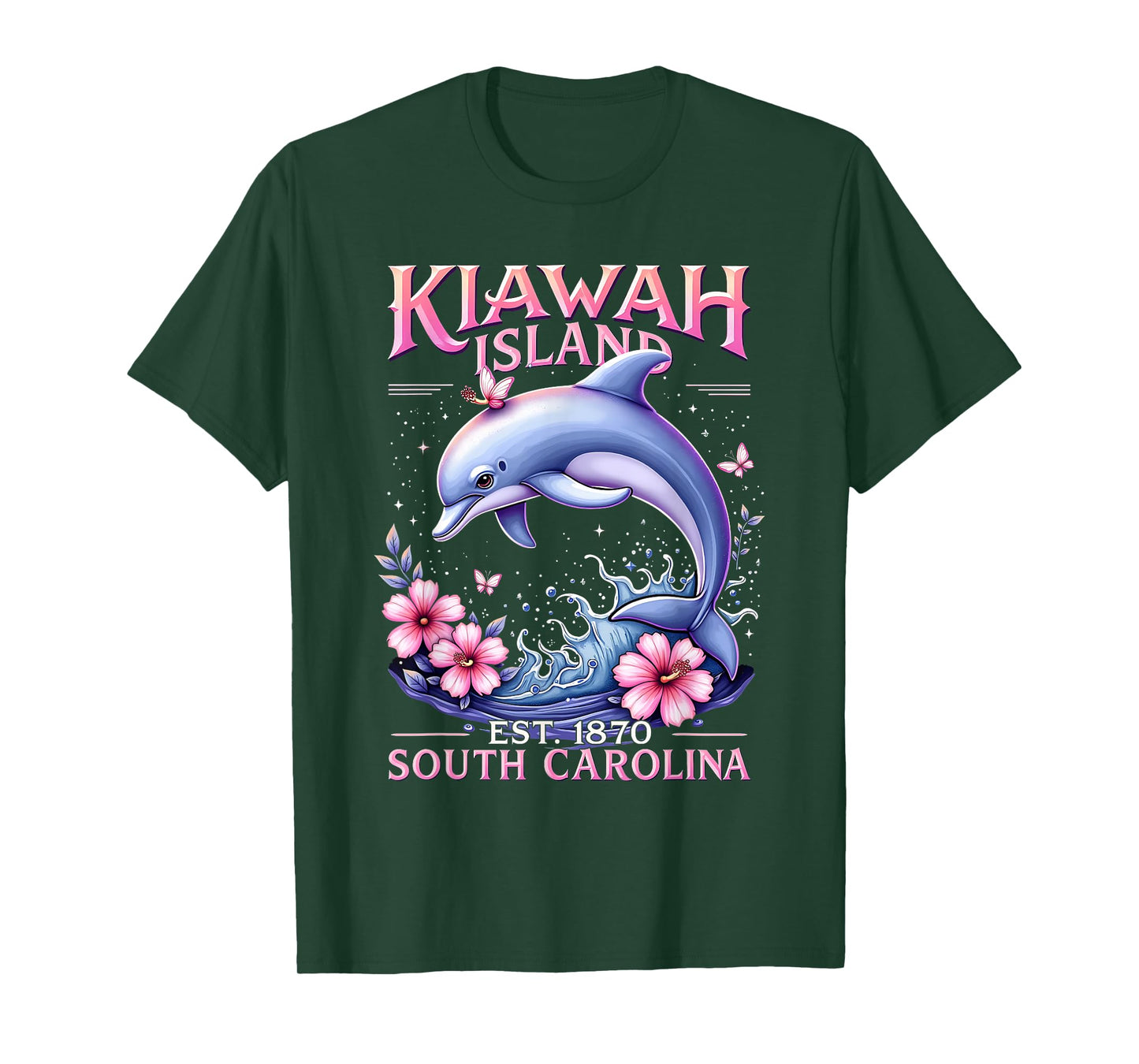 BEACH SOUVENIR KIAWAH ISLAND SC DOLPHIN LOVER COLORFUL T-Shirt