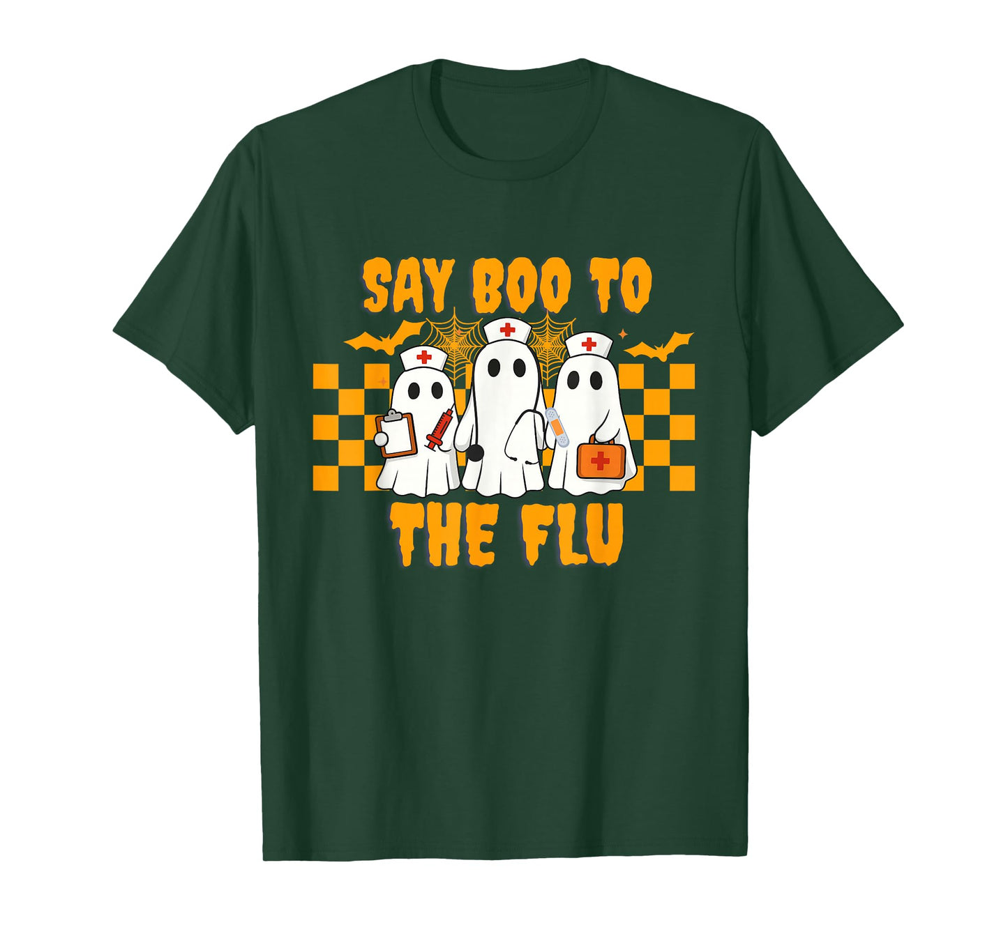 Nurse Ghost Halloween Vaccine Say Boo to The Flu T-Shirt