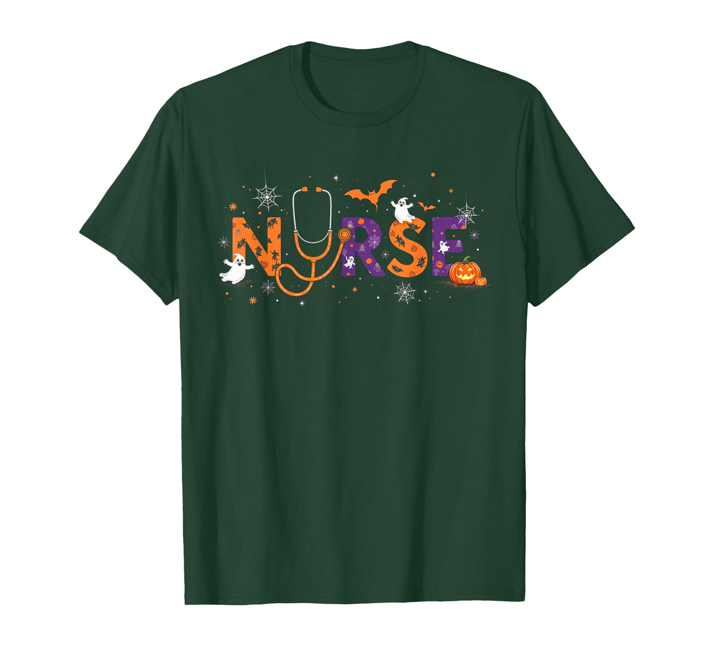 Halloween Nurse 2025 Funny Letter Nursing School Life Fall T-Shirt