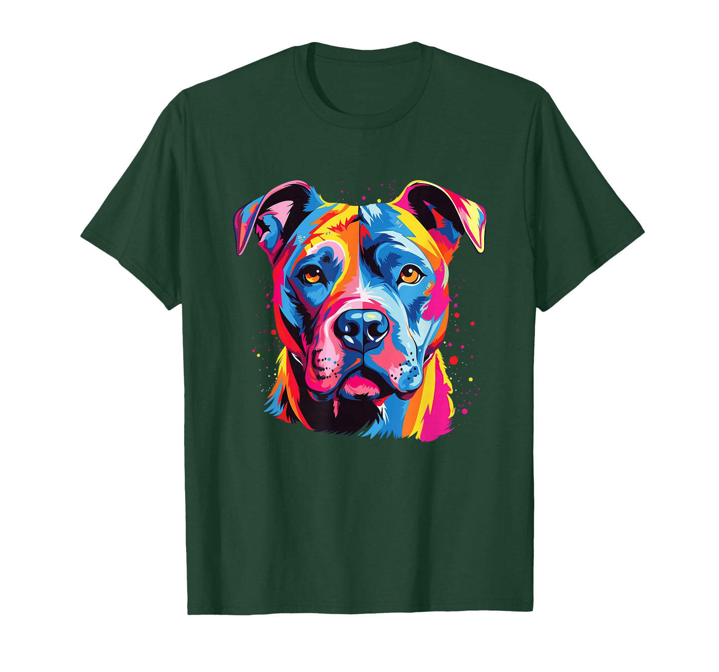 Watercolor Colorful American Pit Bull Terrier Dog T-Shirt