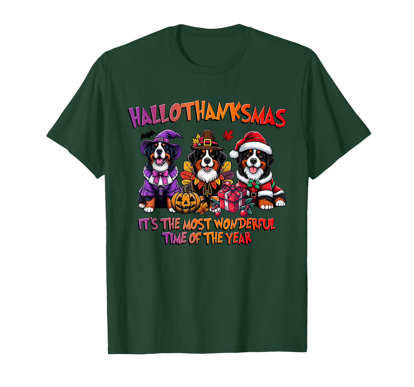 Bernese Mountain Halloween Thanksgiving Christmas Men Women T-Shirt