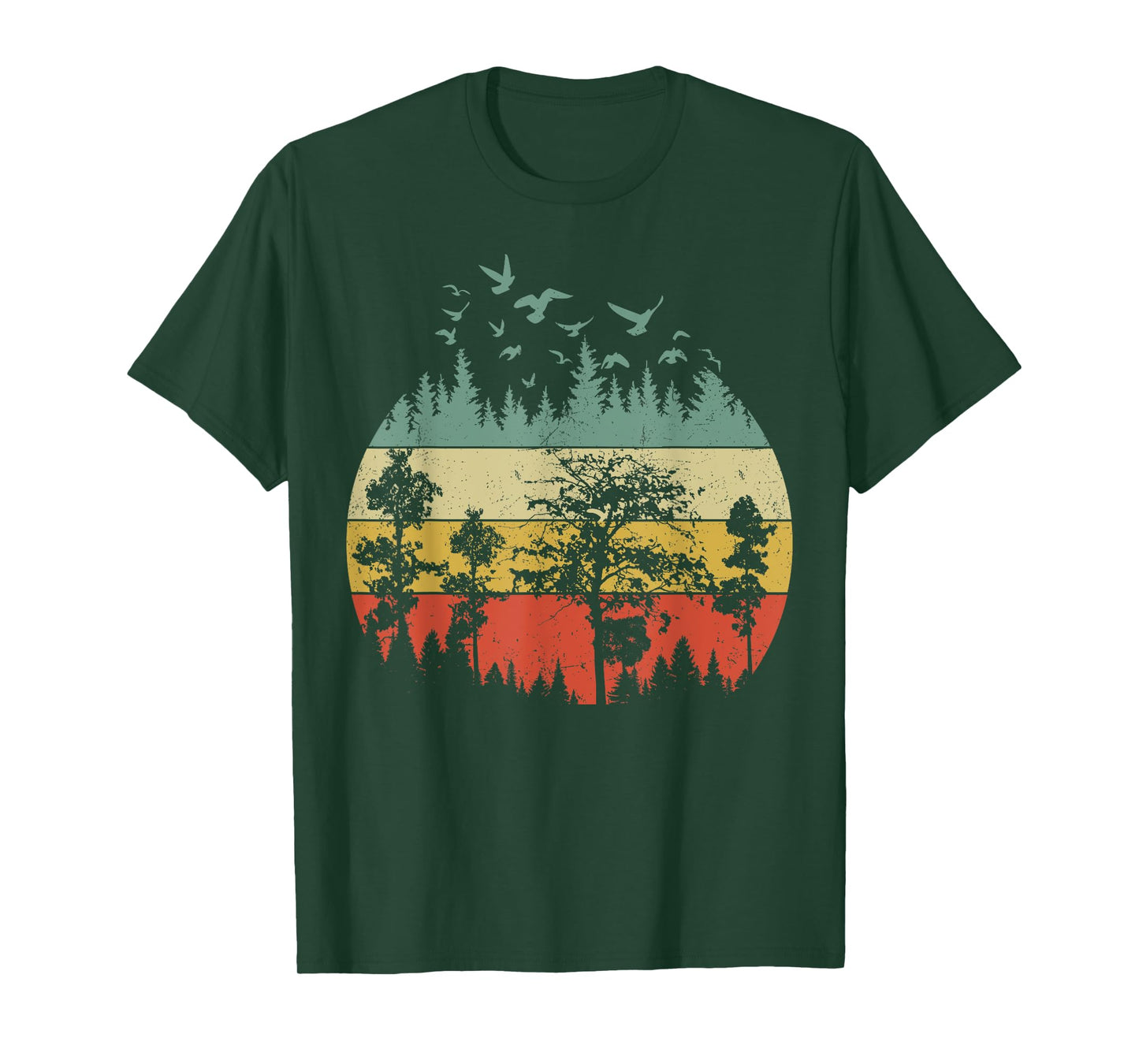 Retro Forest Wildlife Trees Outdoors Nature T-Shirt