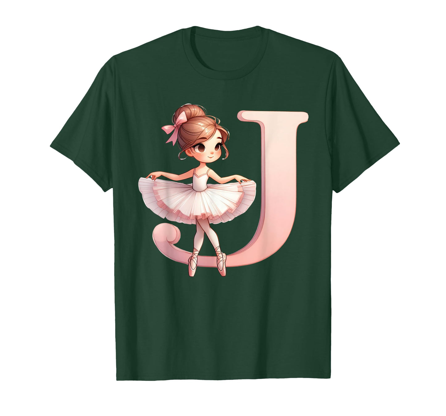 Ballerina Girl Dancing Name First Letter J Girly Tutu Ballet T-Shirt
