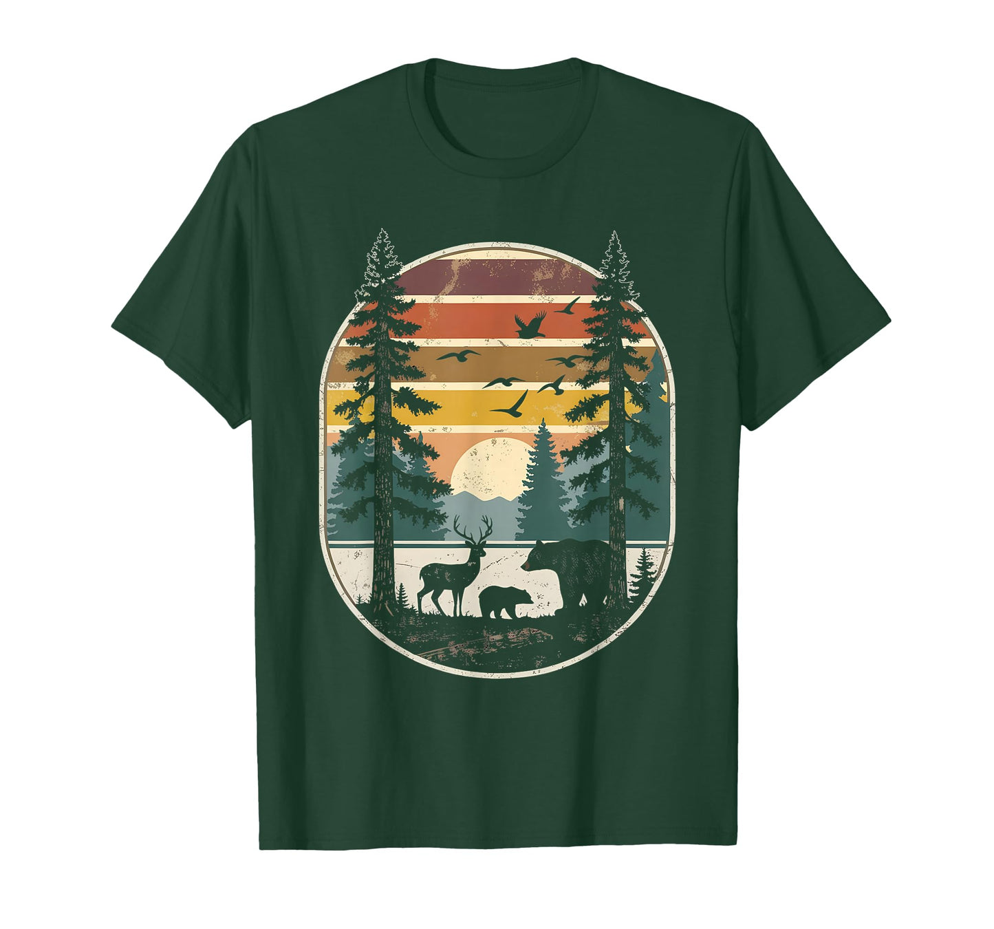 Trees Wildlife Nature Vintage Forest T-Shirt