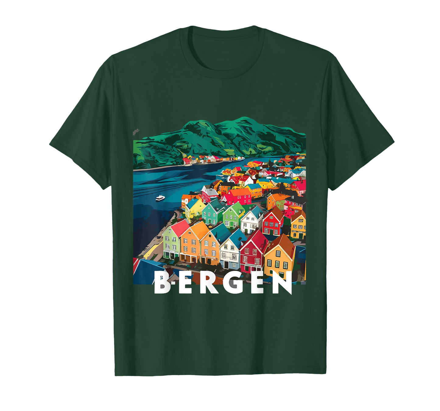 Harbor City Norway Bergen House Costume Fjords of Norway T-Shirt