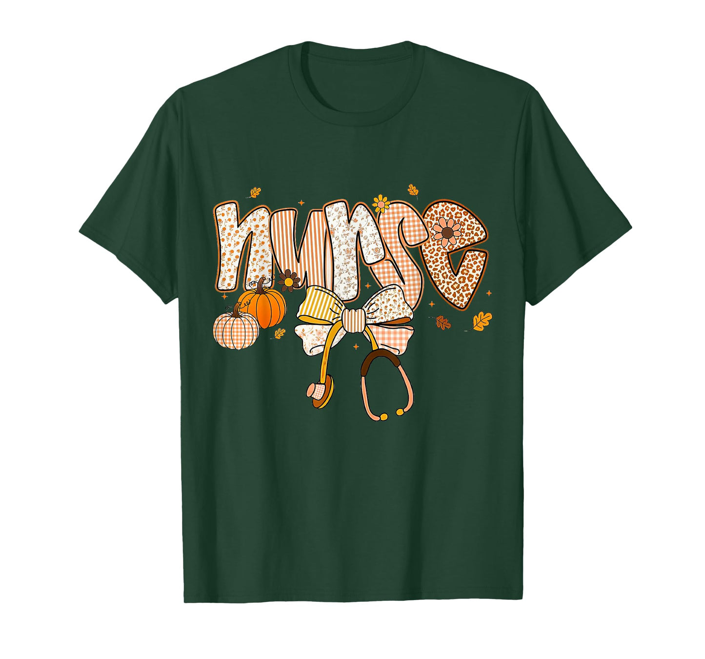 Retro Pumpkin Nurse Life Stethoscope Fall Autumn Nurse T-Shirt