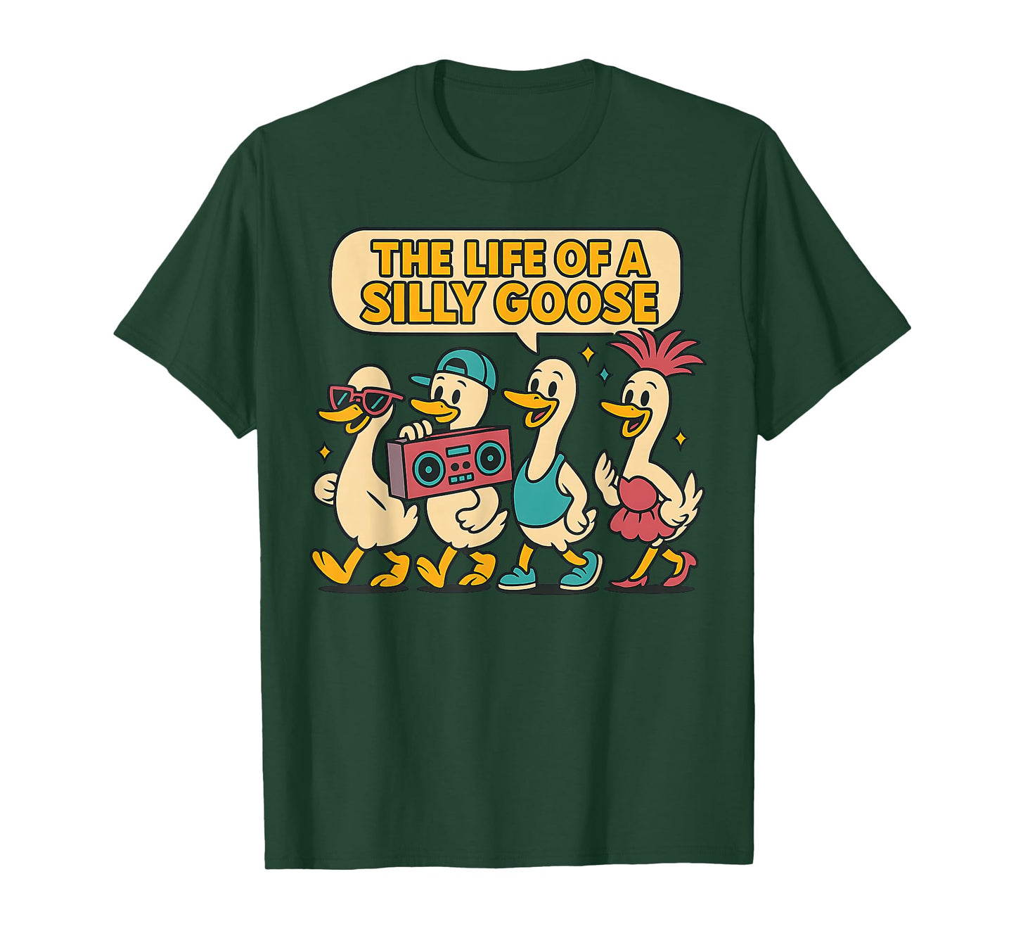 The Life of A Silly Goose Retro Funny Meme Show Girl Women T-Shirt