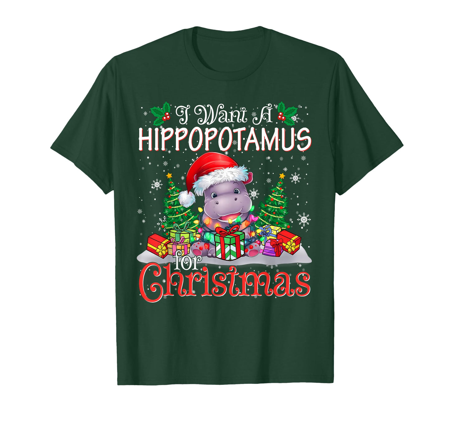 I Want A Hippopotamus Christmas Xmas Hippo Lover Boy Girl T-Shirt