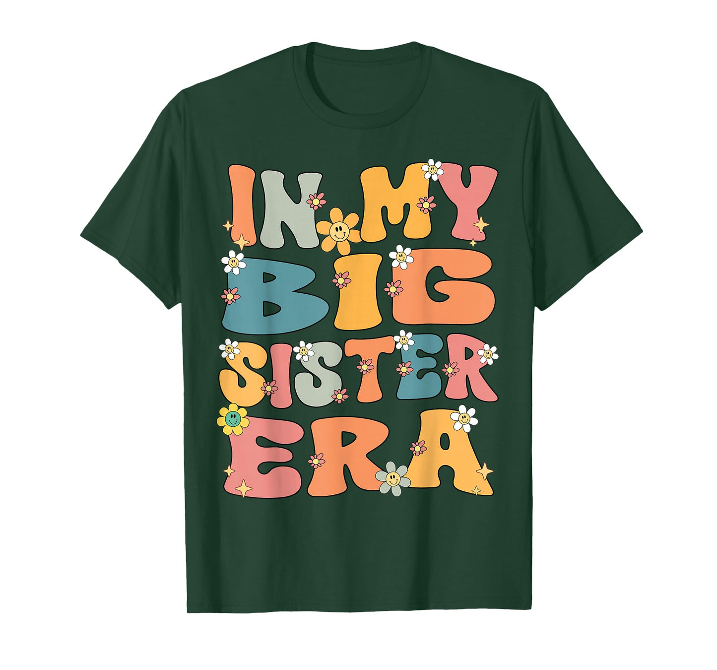 In My Big Sister Era Groovy Big Sister 2025 Cute Big Sis T-Shirt