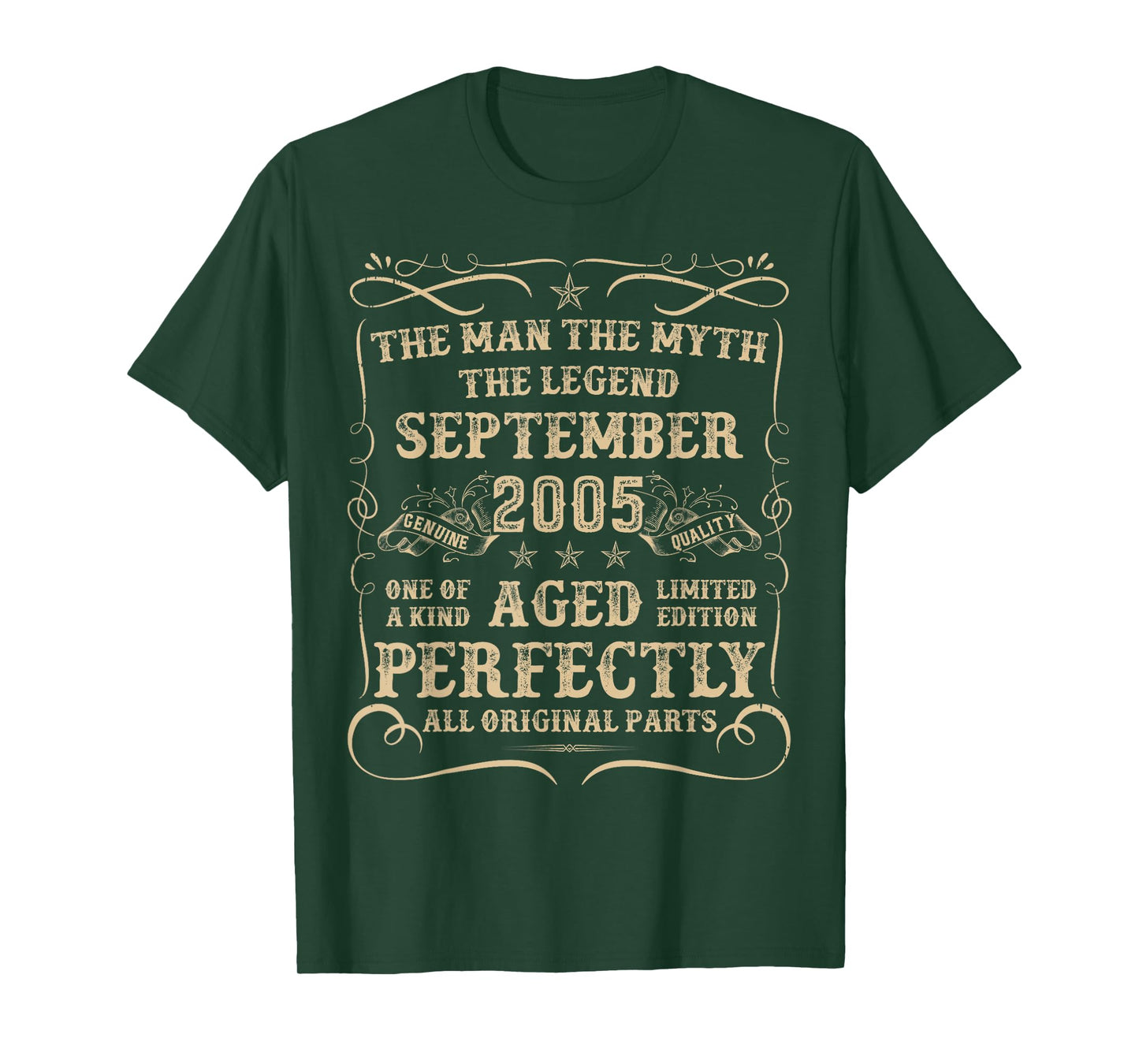 20 Year Old Birthday Gifts for Men September 2005 20th Bday T-Shirt