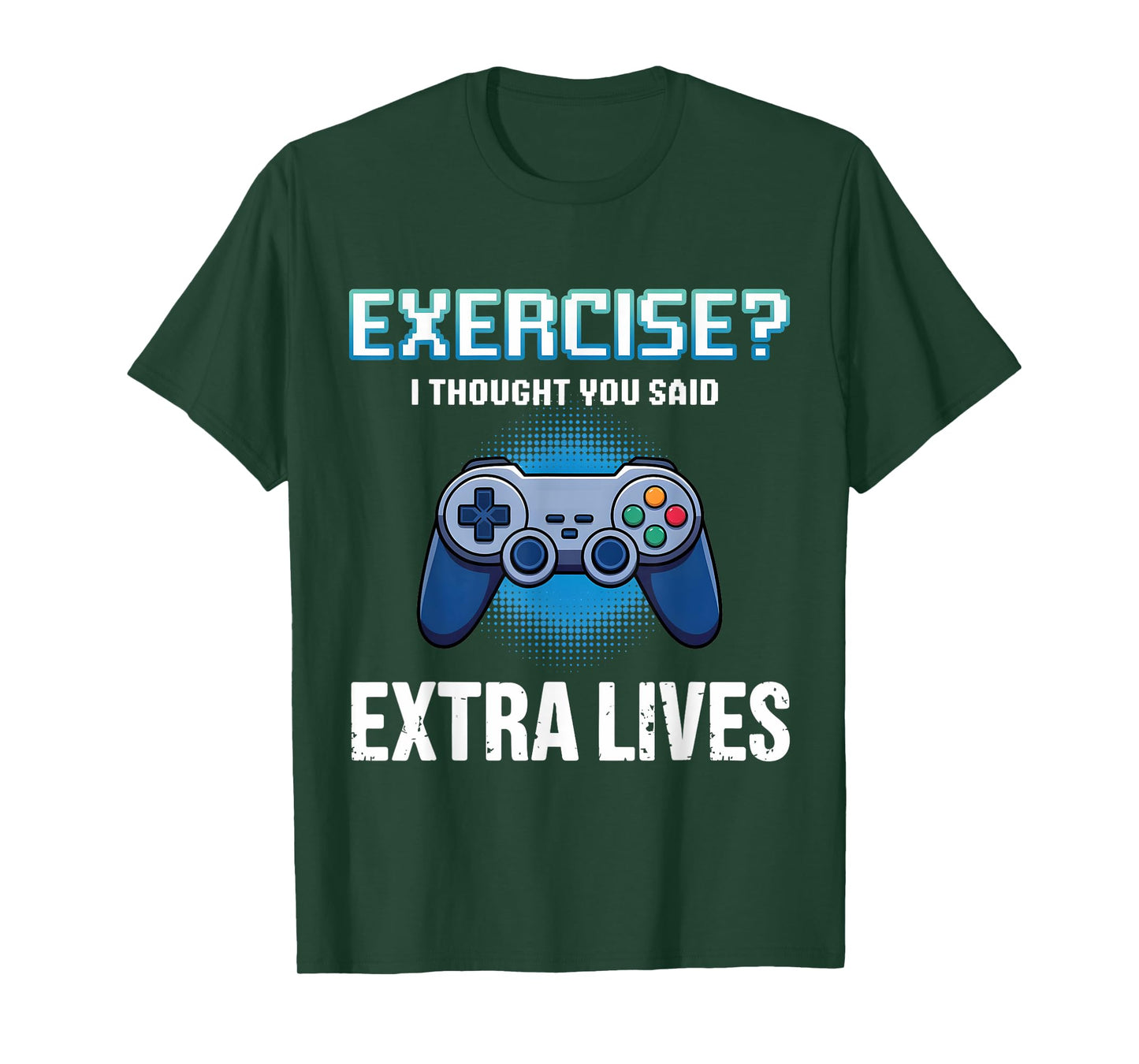 Exercise Thought Extra Lives Funny Gaming Men Boys Kid Gamer T-Shirt