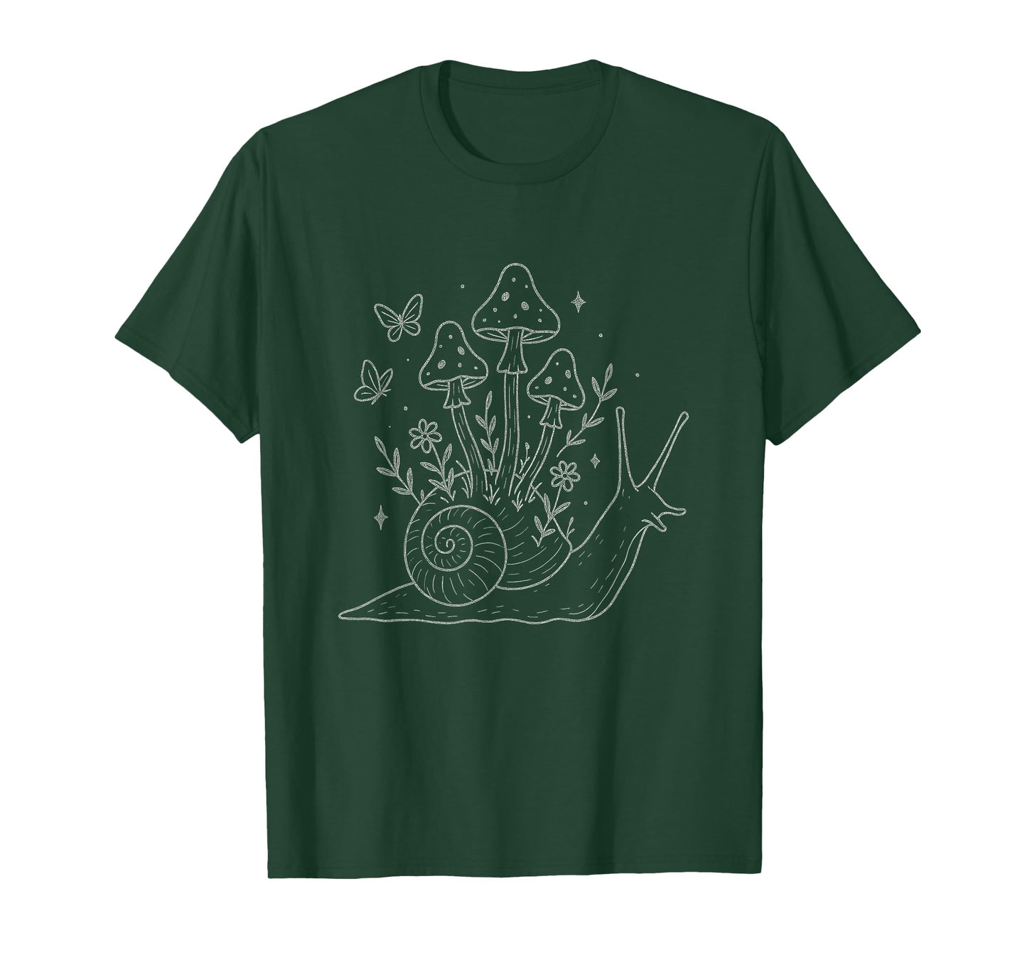 Mushroom Snail Butterfly Slug Cozy Goblincore Fae Aesthetic T-Shirt