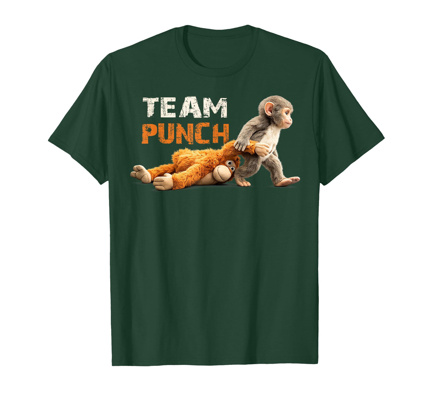 Baby Monkey Punch Team Punch Cute Animal Lover T-Shirt - T-Shirt | Forest
