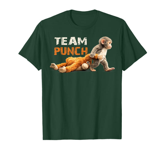 Baby Monkey Punch Team Punch Cute Animal Lover T-Shirt - T-Shirt | Forest