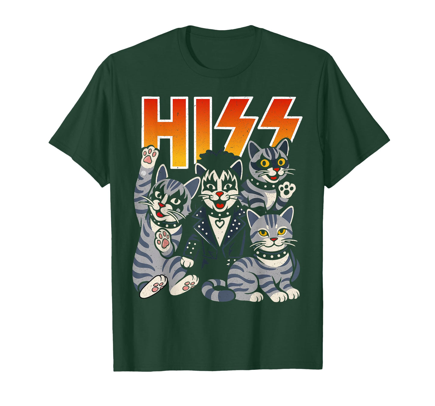 Hiss Cats Rock Kittens Kitty Rocking Music Cat Lovers T-Shirt