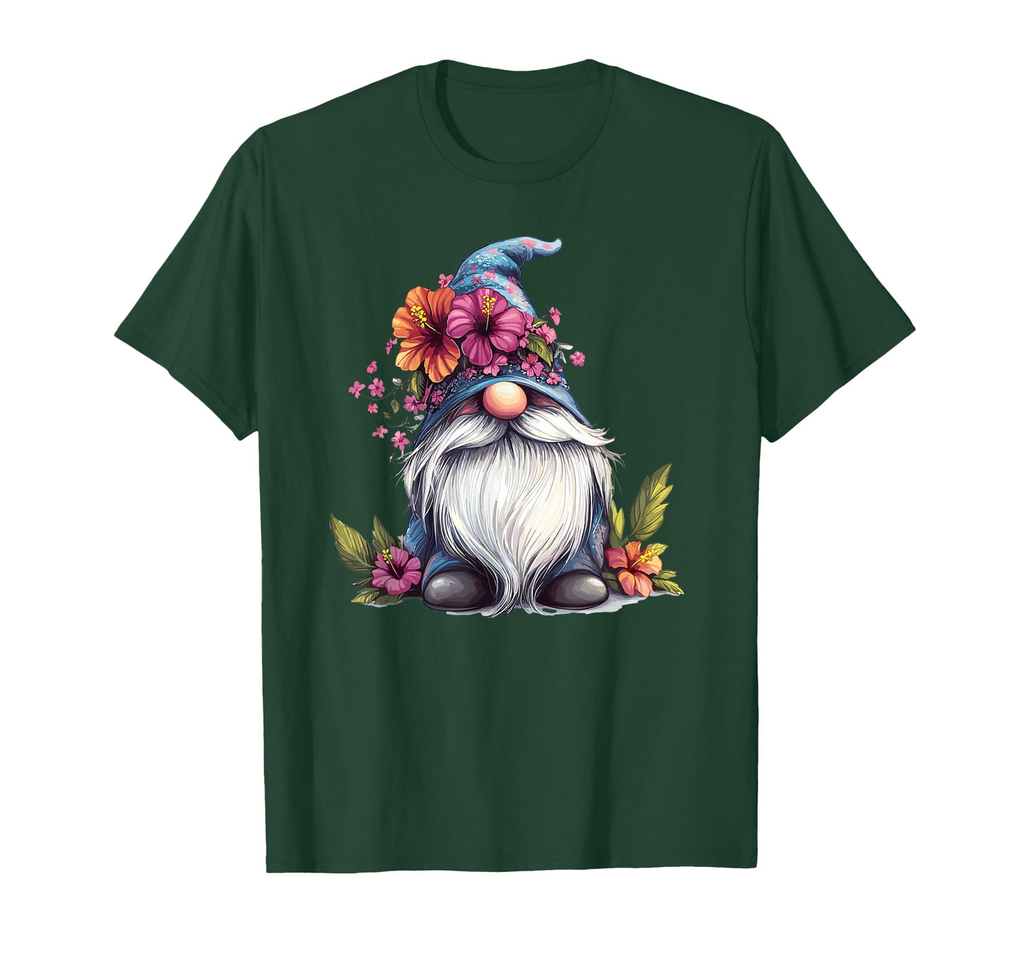 Whimsical Gnome With Floral Hat T-Shirt