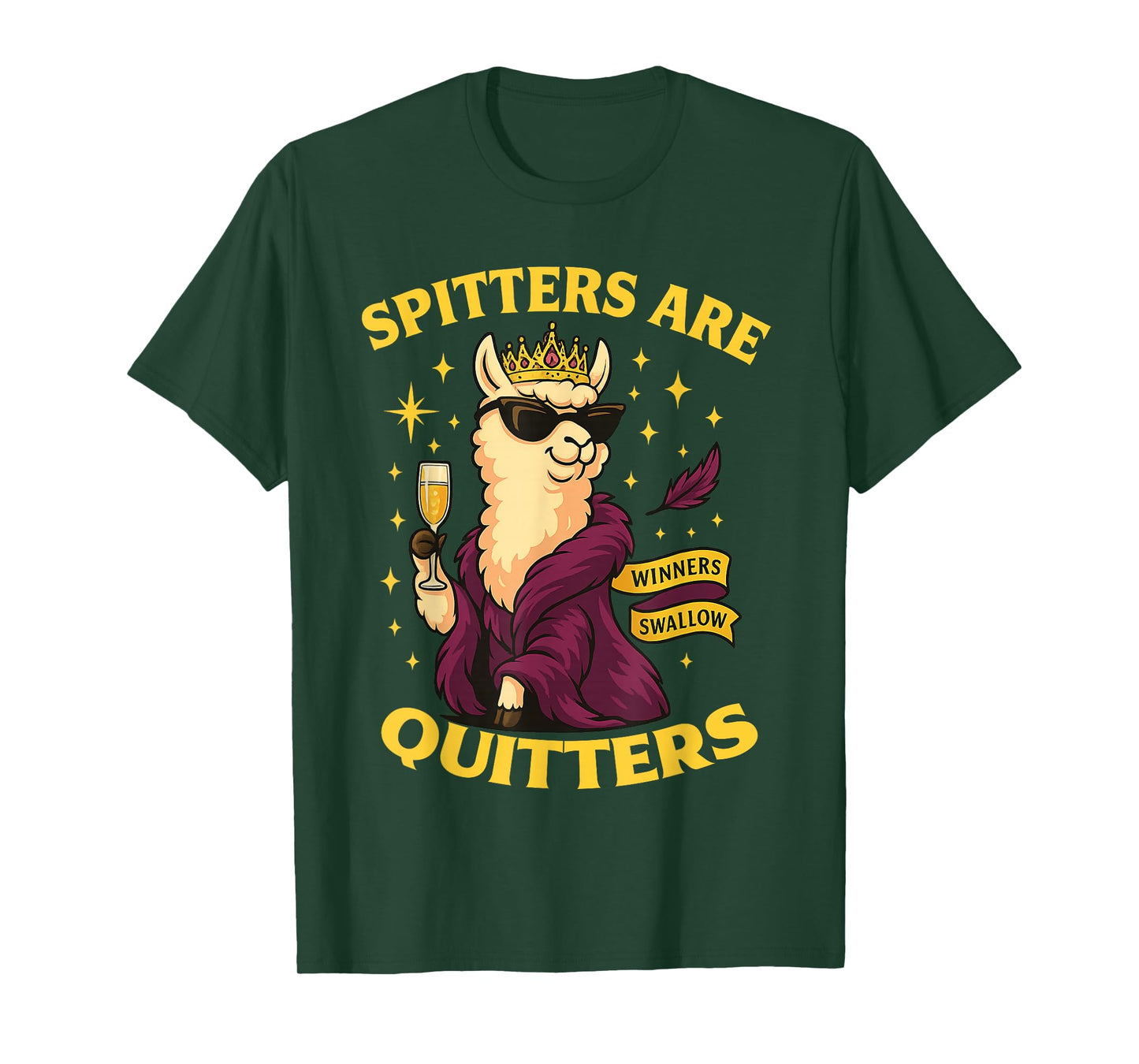 Inappropriate Meme Spitters are Quitters Winner's Swallow T-Shirt