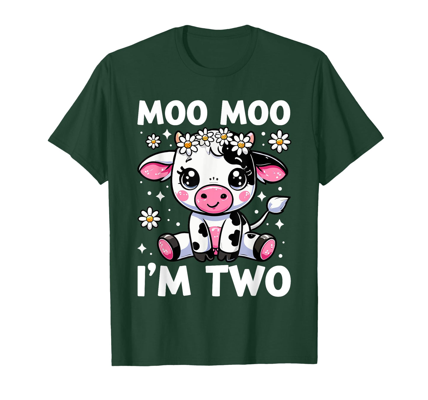 Farm Cow 2nd Birthday Toddlers, Girls, Boys Moo Moo I'm Two T-Shirt